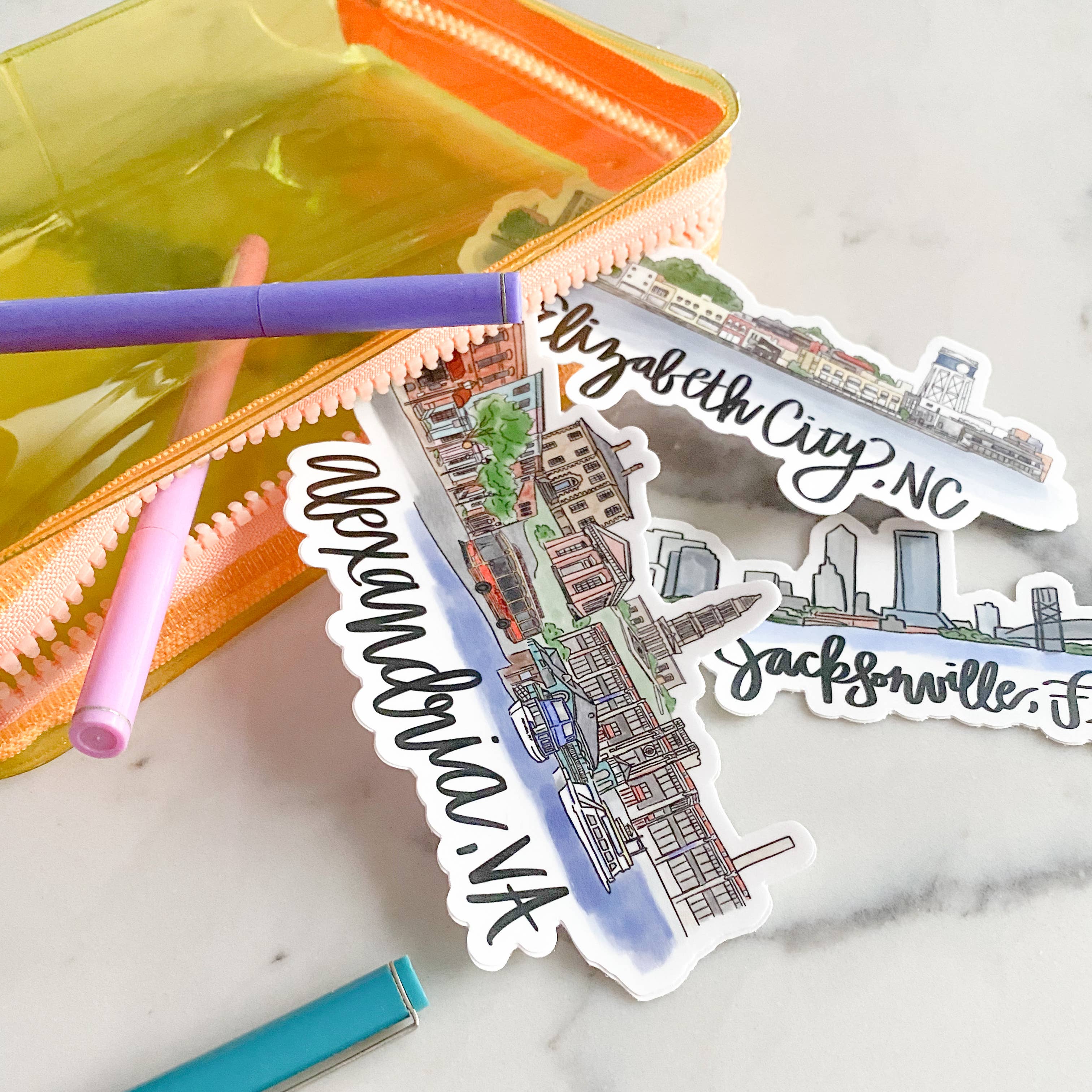 Thirteenwinks - Vente Autocollant - Autocollant sur le paysage urbain de Washington DC, grand 5 pouces x 2 pouces2