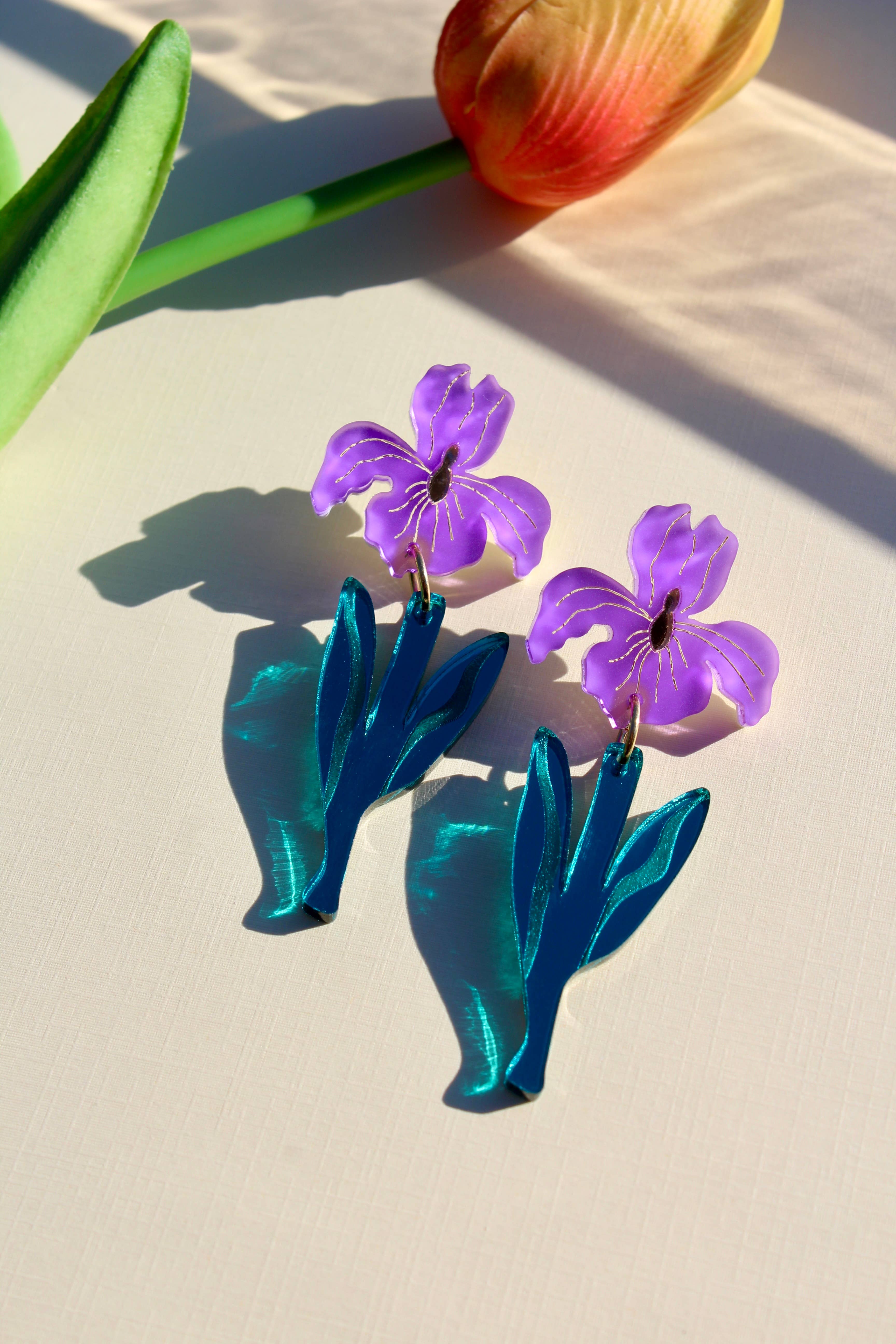 Not Picasso - Wholesale Stud/Post Earrings - Irises1