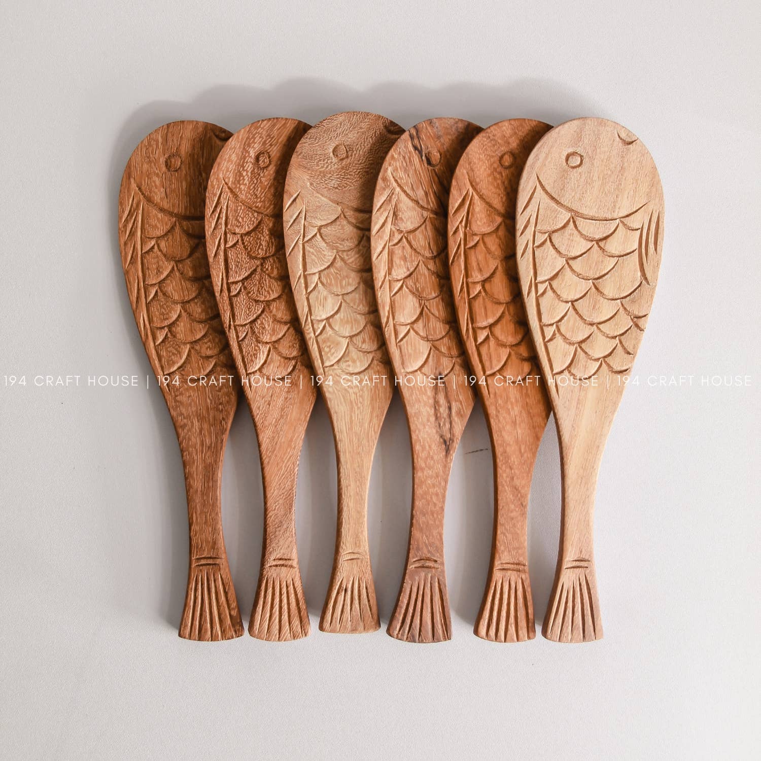 194 Craft House - Vendita all'ingrosso Cucchiai da cucina - Cucchiaio da riso in legno a forma di pesce - spatola in legno6