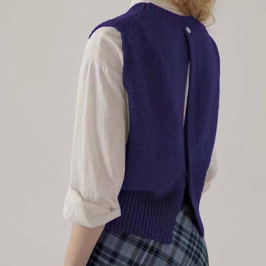 Marayn – Engroshandel Strikvest/slipover – Kvinder – Chic fransk strikvest forår/efterår lag-på-lag essentiel18