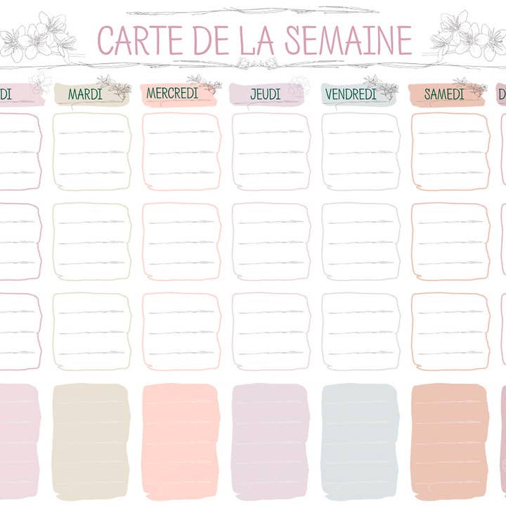 DecoristArt - Wholesale Whiteboard/Dry-Erase Board - Magnetic Weekly Menu Planner Fridge Whiteboard - French5