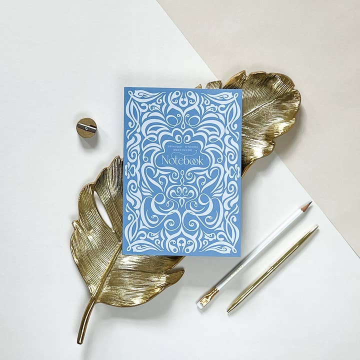 Blue Swirl Notebook for wholesale by Grace Jackson Design