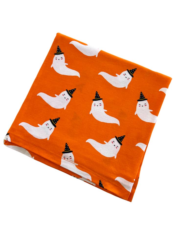Stretch Swaddle Blanket, Orange Ghost for wholesale by SpearmintLOVE