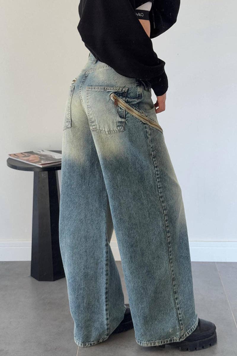 Mccolin - Vente Jean – femme - Jean en denim à jambes larges tendance9