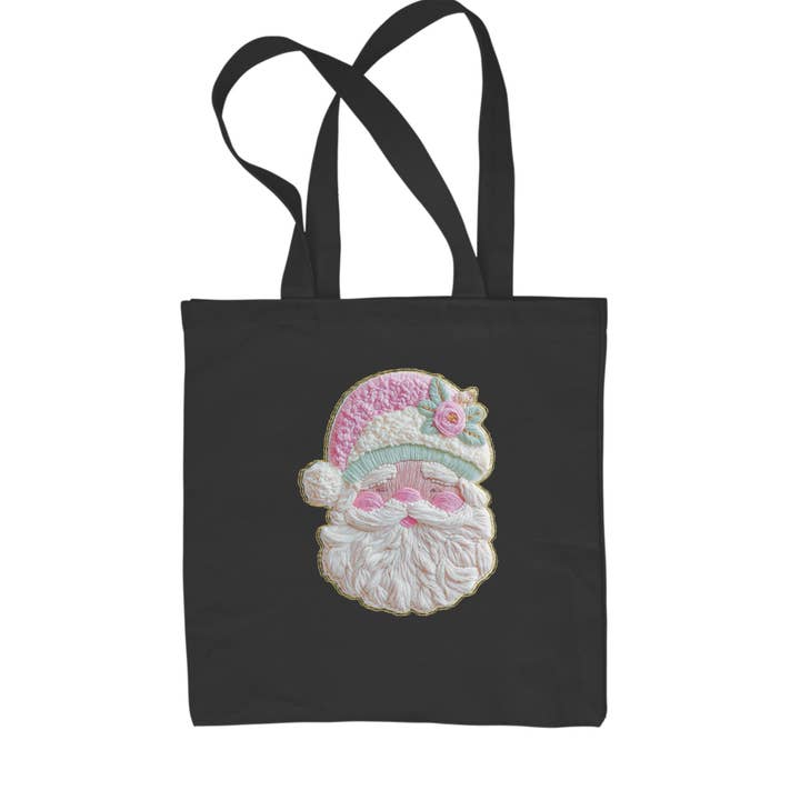 Sac de courses cottagecore doux avec broderie vintage du Père Noël pour la vente par Expression Tees