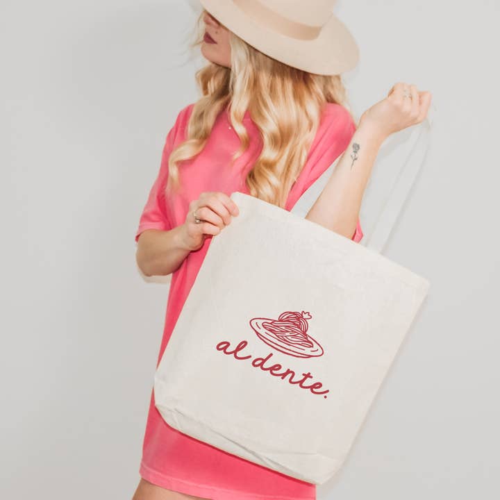 Al Dente Tote Bag and other Purchase Wholesale vita cafe. Free Returns & Net 60 Terms on Faire trending on Faire.