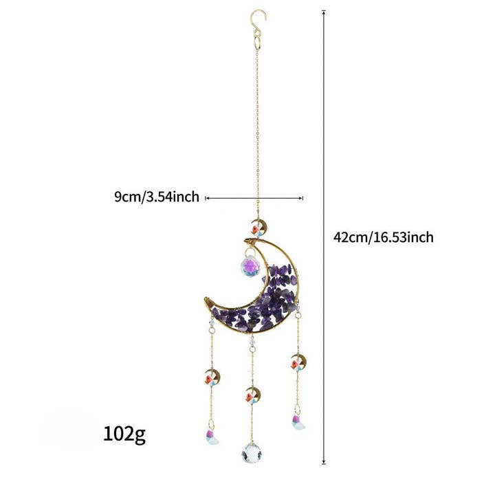 Dipped Shop - Wholesale Suncatcher - Colorful Stone Moon Crystal Home Hangings DP25A9226
