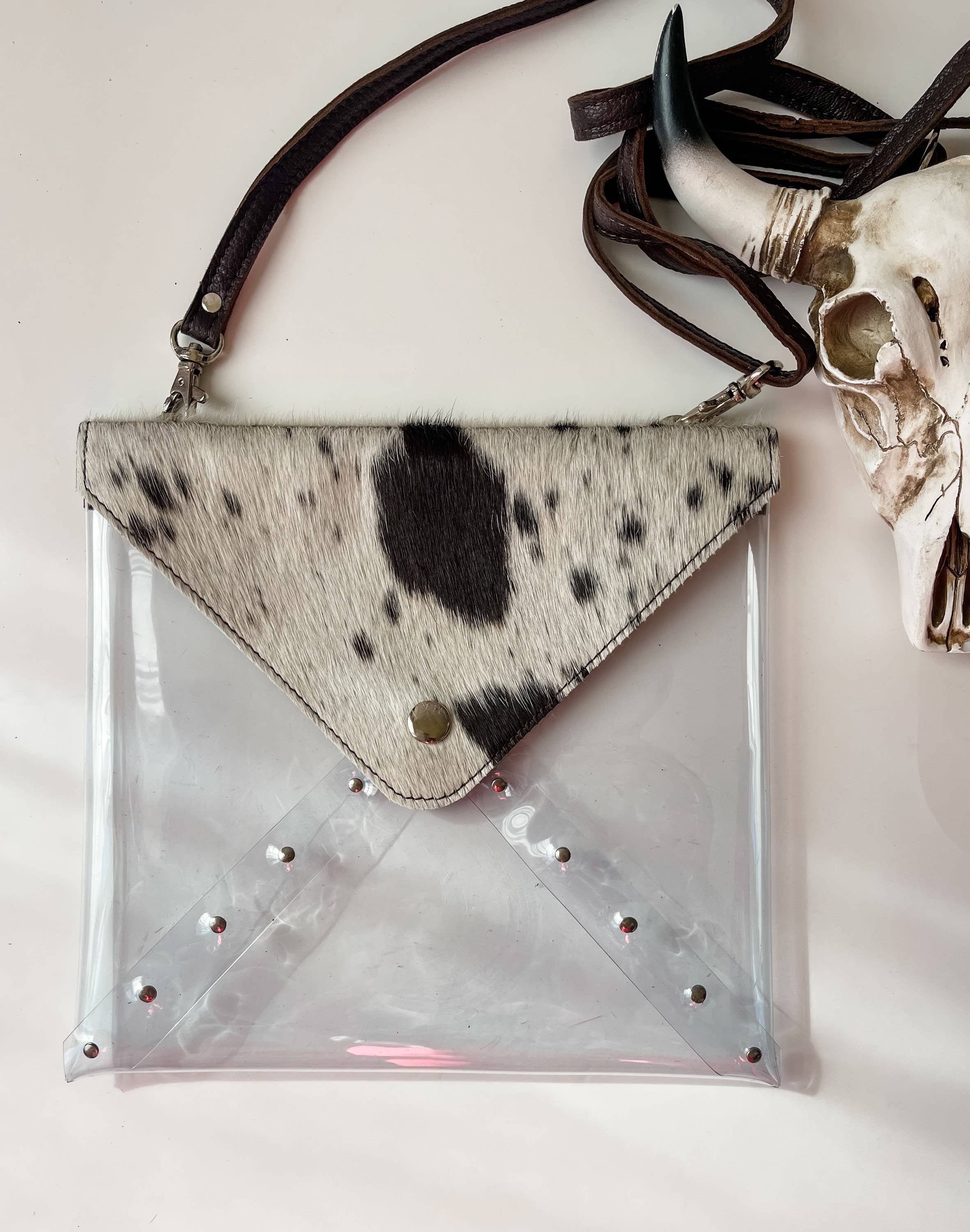 Boho Ranch Shop - Wholesale Crossbody Bag - Women's - Western Cowhide Hairon Clear Crossbody Purse8