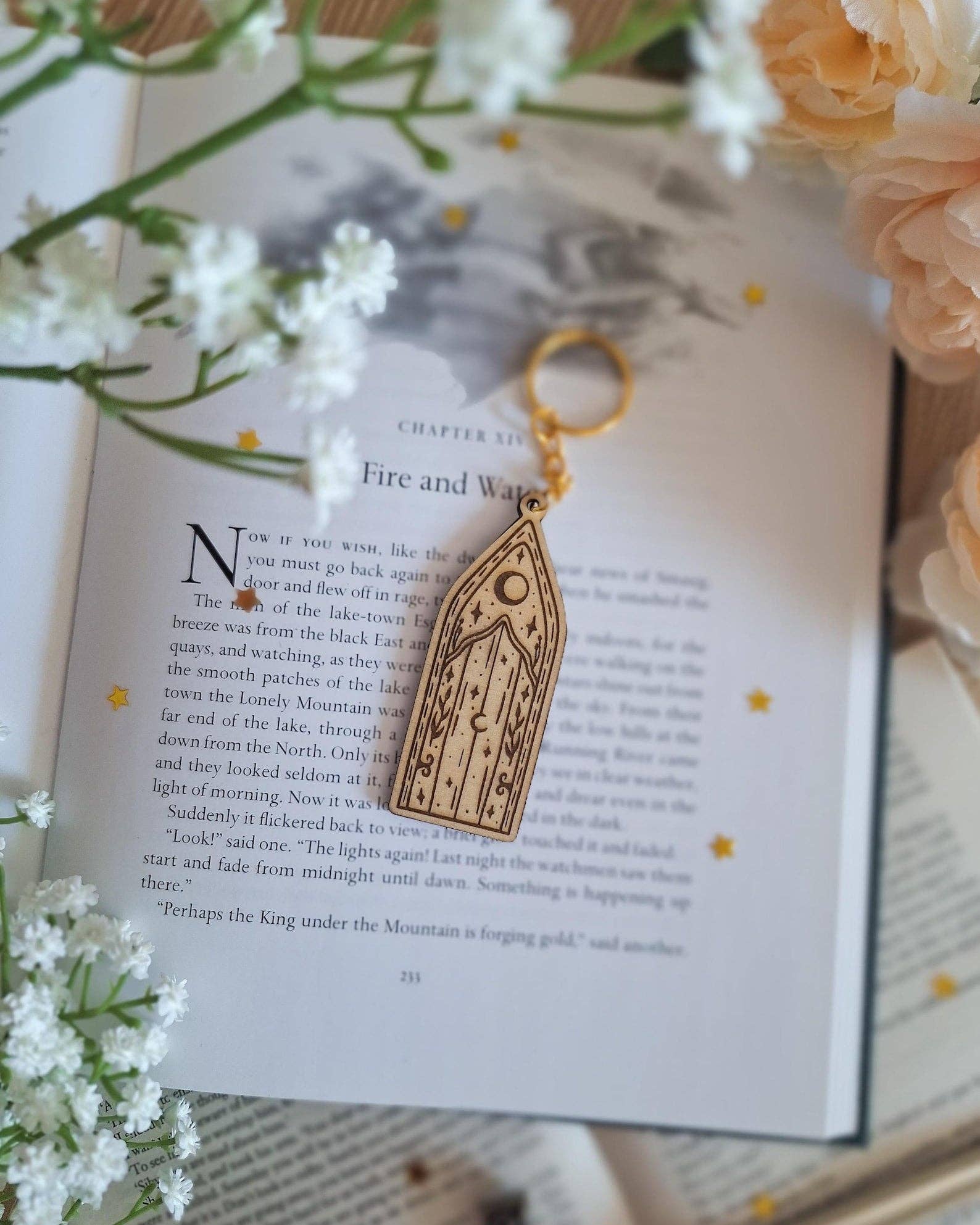 Romantasy Designs – wholesale Keychain – Women's – Fairy door handmade wooden engraved keyring0