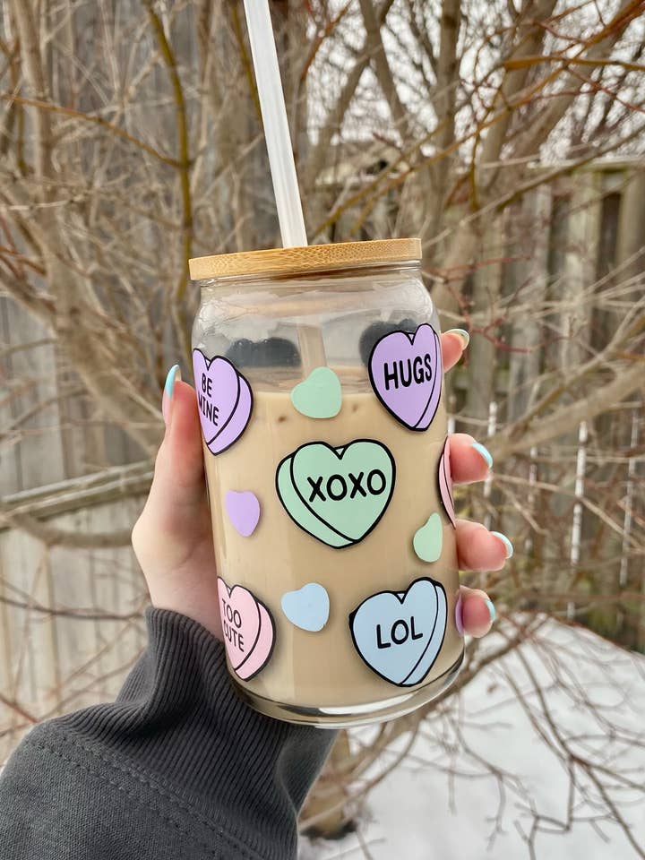 Candy Heart Can Glass Cup for wholesale by Serotonin Source