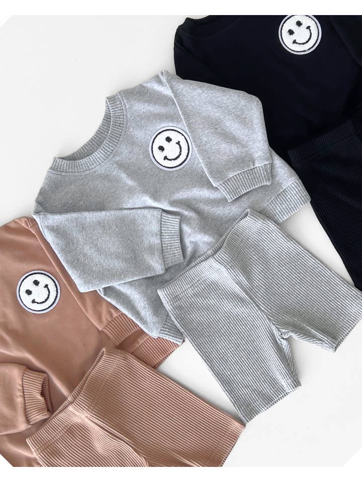 Lucky Panda Kids - Wholesale Top & Short Set - Kids - Baby & Kids Biker Shorts Set | Gray7