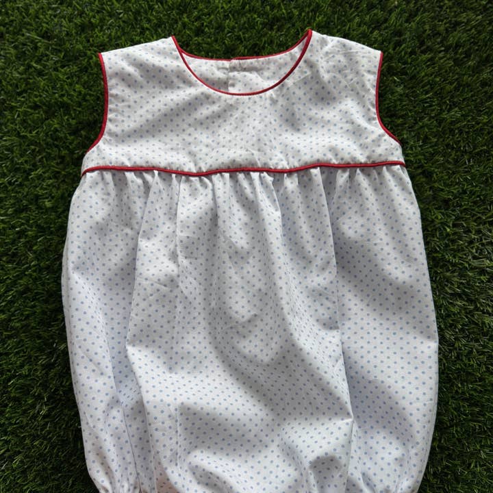 Brooklyn Weiß mit Blauem Punkt Blase für den Großhandel von Angels and Company Clothing
