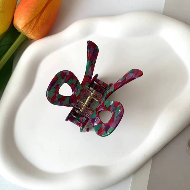 Dipped Shop - Vendita all'ingrosso Fermaglio per capelli - Donna - Graziosi artigli per capelli dolci con nodo a fiocco colorato DPC17064