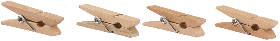 JAM PAPER - Wholesale Clothes Clips - Wood Clip Clothespins, Large, 1 1/2 Inch, Natural, 30/Pack2