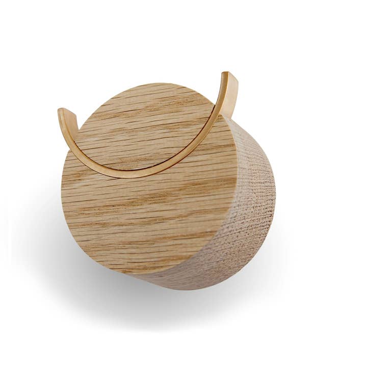NAMUOS - Wholesale Muurhaak - Houten wandhaak DEER - Eikenhout, messing, 2 maten