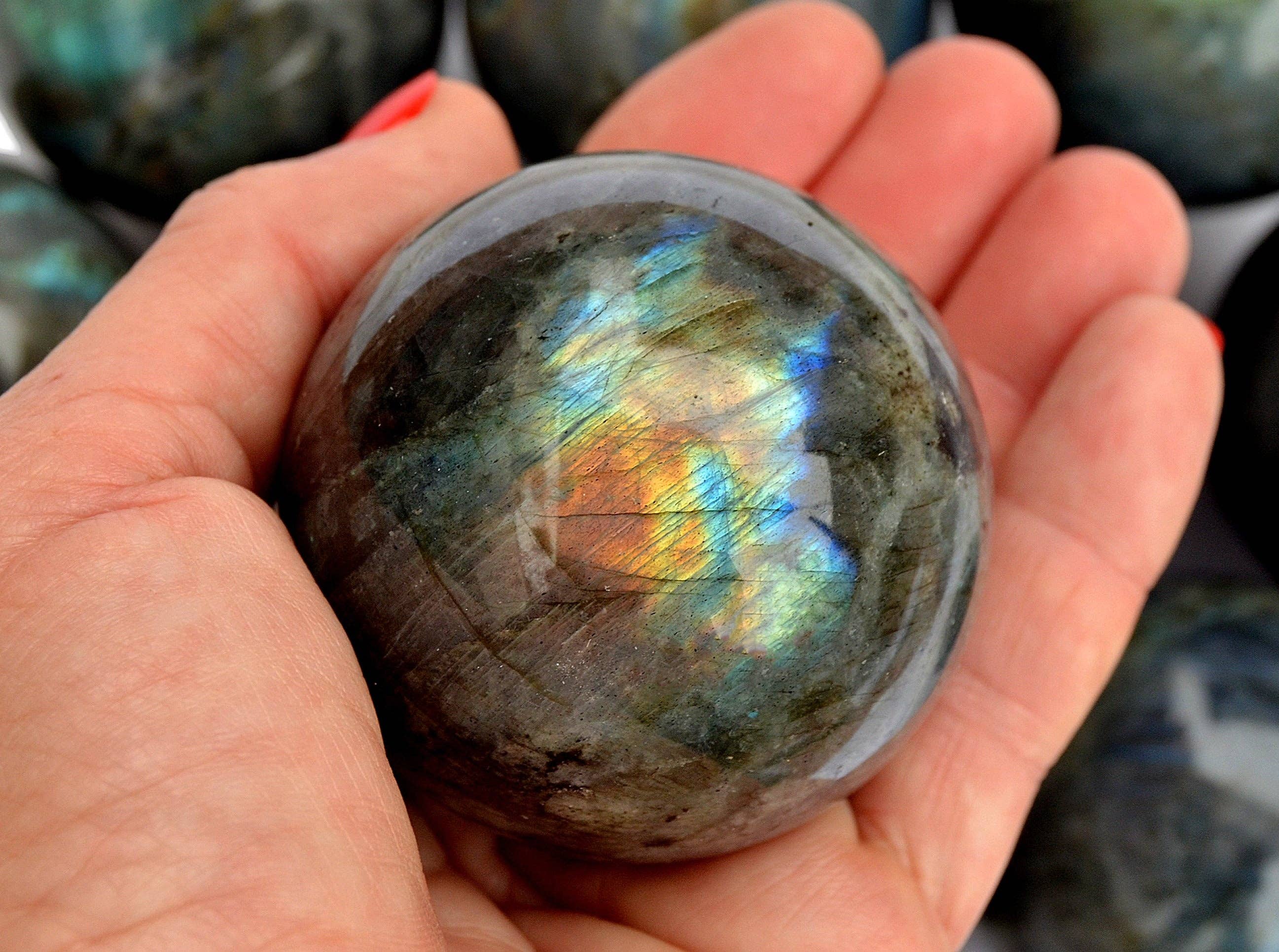 Kaia & Crystals - Wholesale Spiritual Stone/Crystal - Labradorite Sphere Stone (45mm - 60mm)6