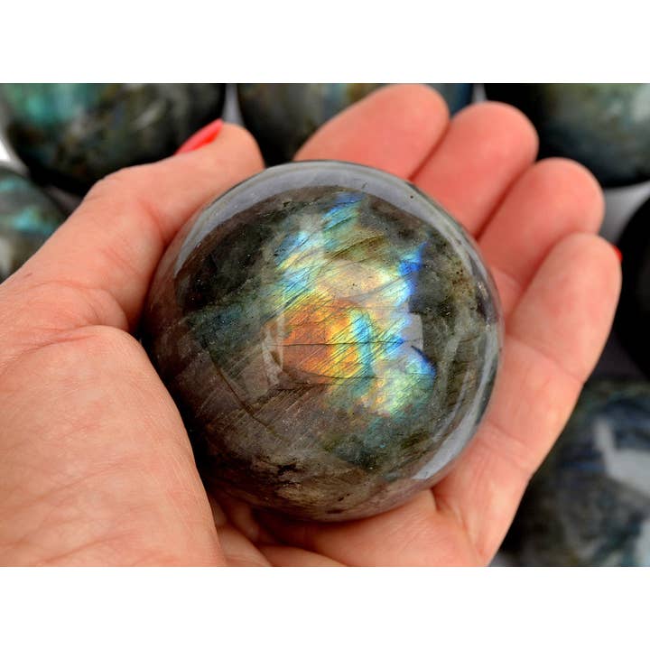 Kaia & Crystals - Wholesale Spiritual Stone/Crystal - Labradorite Sphere Stone (45mm - 60mm)6