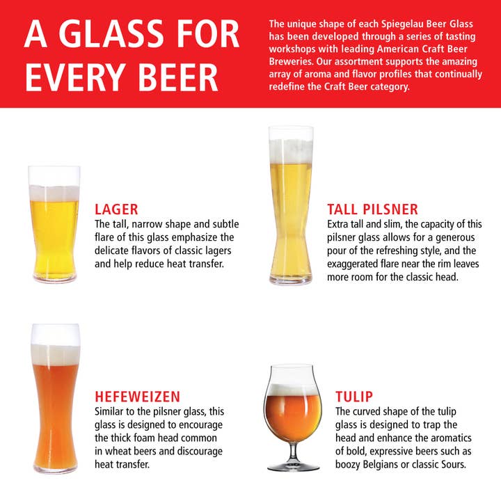 Spiegelau - Wholesale Beer Glass/Mug - Beer Classics Crystal Beer Glasses Tasting Kit Set of 45