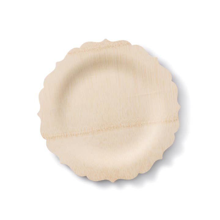 bambu® - Wholesale Disposable Plate - Disposable Bamboo Fancy Plates, Bulk Case of 100