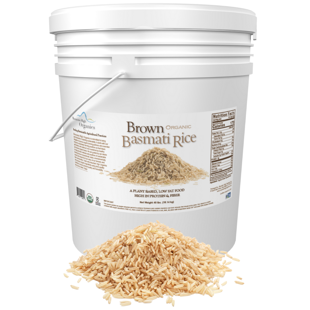 Mountain High Organics - Wholesale Rice - Certified Organic Brown Basmati Rice - 40lb Bucket0