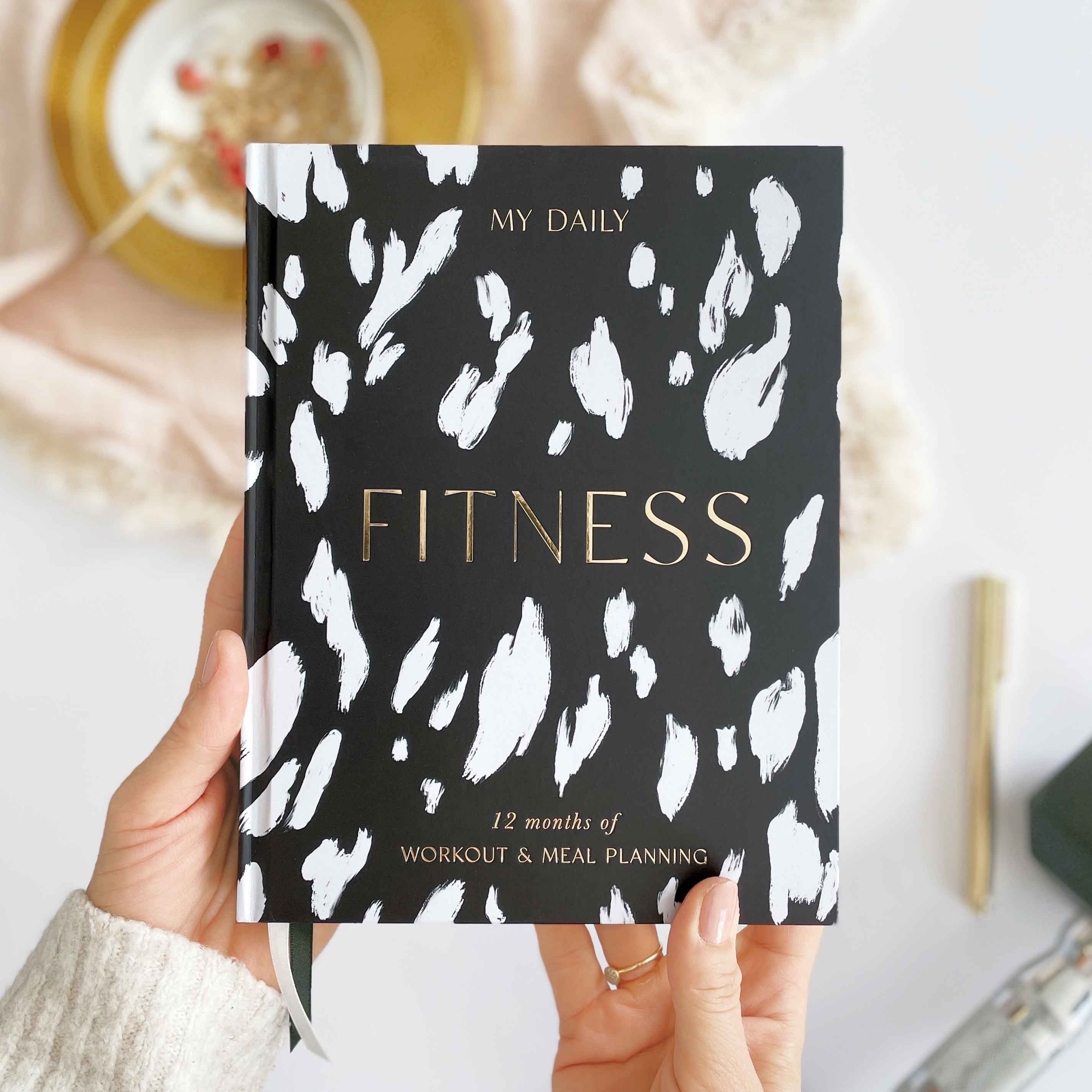 Blush And Gold – Agenda por atacado – O Meu Planejador de Fitness Daily - Planejador de Treino e Refeição (Noir)