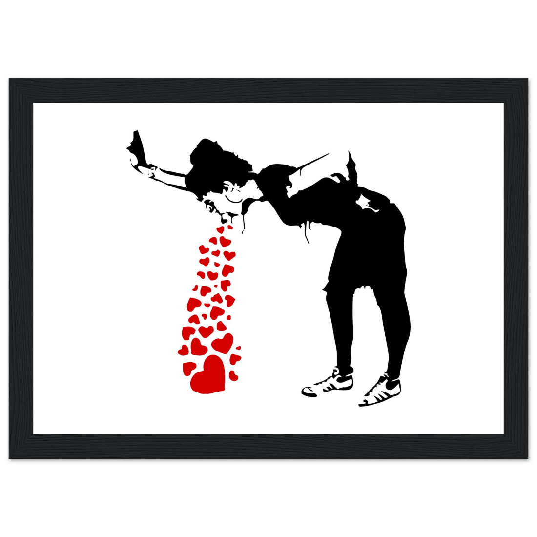 Art-O-Rama Shop – Poster por atacado – Cartaz da arte de Banksy Lovesick Girl Whowing Up Hearts4