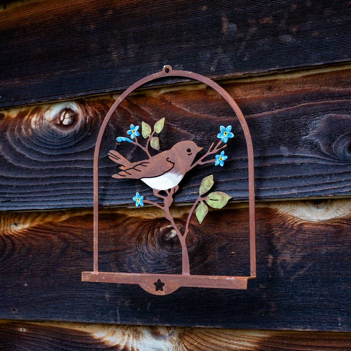 Elegant Garden Design - Wholesale Wall Accent - Warbler on Flower 3D Wall Art -Painted1