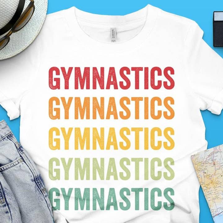 Gymnastics Shirt, Gymnastics Player Gift Rainbow for wholesale by PositiveParty