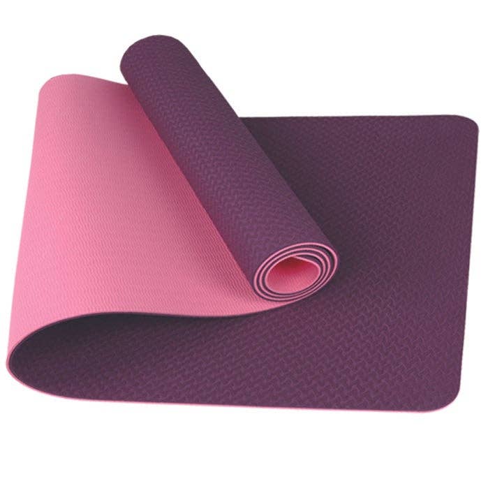 Ray Star - Vente Tapis de yoga - Tapis de yoga antidérapant en TPE à double couche anti-déchirure de 6 mm 24''X72''1