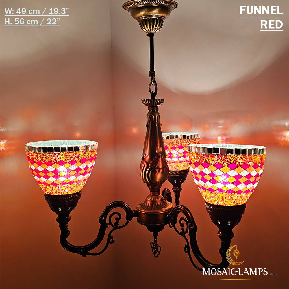 Mosaic Lamps – Candeeiro/lâmpada suspensa por atacado – Mosaico 3 Globo Feito à Mão Turco Marroquino Árabe Oriental Boh38