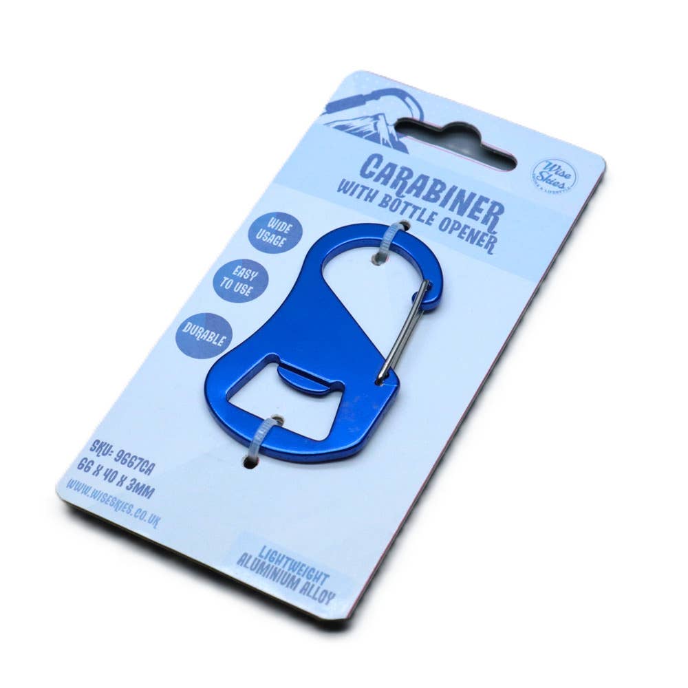 Wise Skies - Wholesale Keychain - Unisex - Aluminum Carabiner with Built-In Bottle Opener0