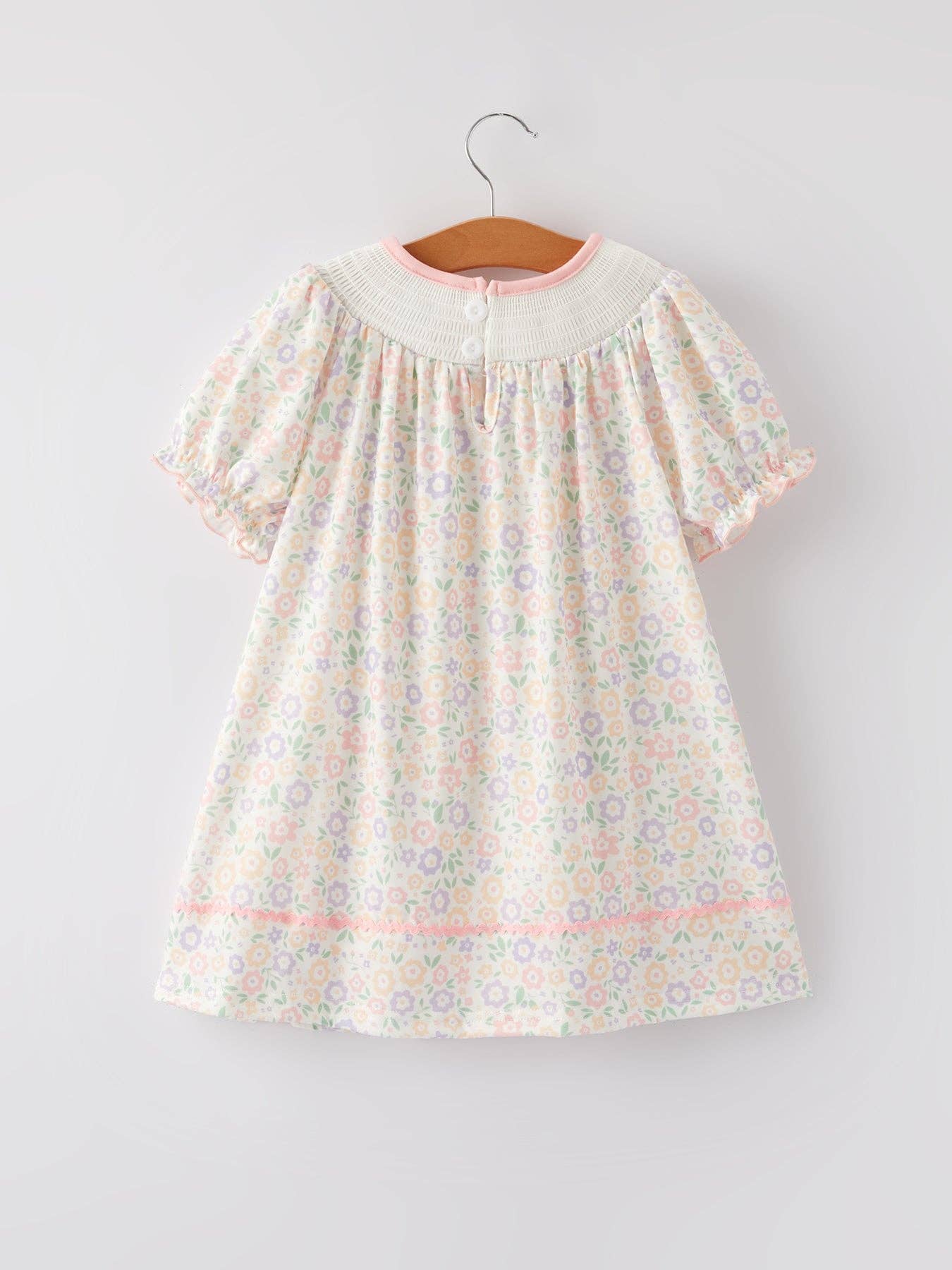 Rylee Faith Designs - Wholesale Dress - Kids - Easter Cross Smocking Embroidery Colorful Dress1