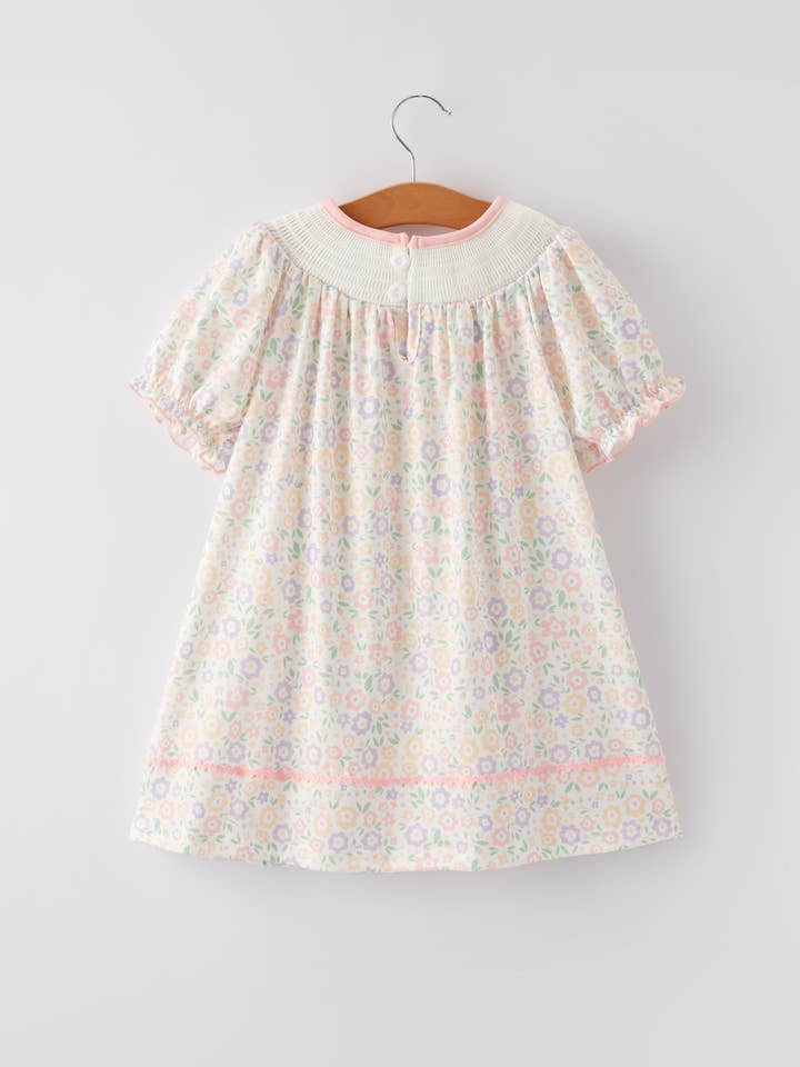 Rylee Faith Designs - Wholesale Dress - Kids - Easter Cross Smocking Embroidery Colorful Dress1