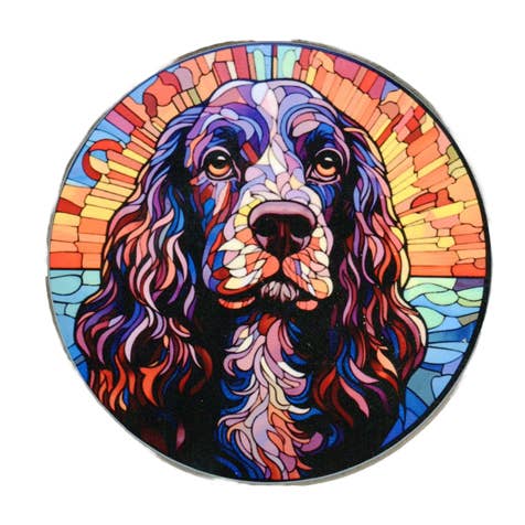 Cocker Spaniel Marle Stained Glass Effect Coaster for wholesale by Dogcrafts