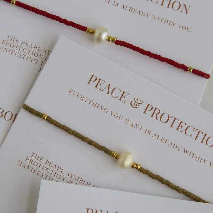 Boutique Suarez Co. - Wholesale Beaded Bracelet - Manifest Peace - Pearl Bracelet43