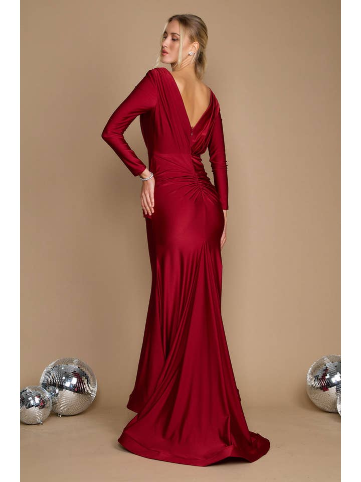 Kos Couture - Wholesale Gown - Women's - Long Sleeve Formal Evening Dress