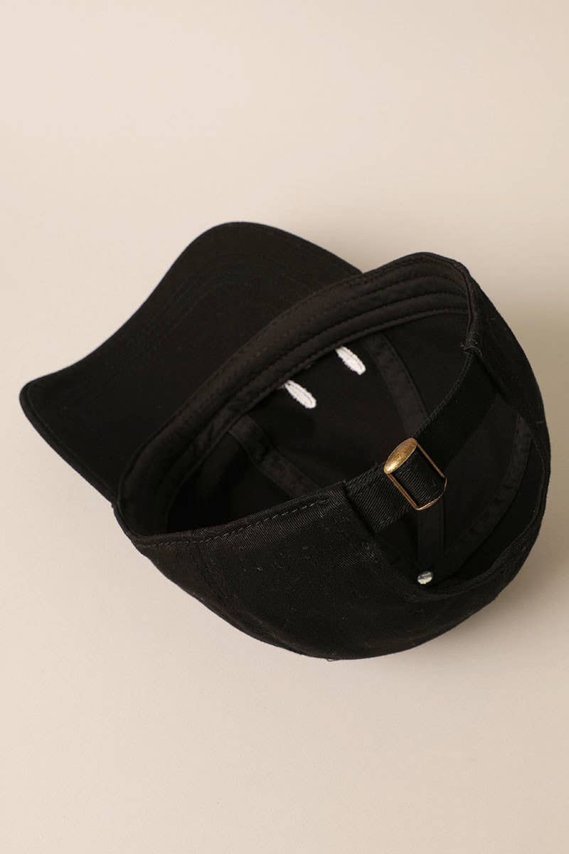 BLACK dad Embroidered Cotton Baseball Dad Cap for wholesale on Faire4