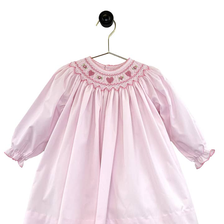 Heart Smocked Dress for wholesale by Petit Ami & Zubels