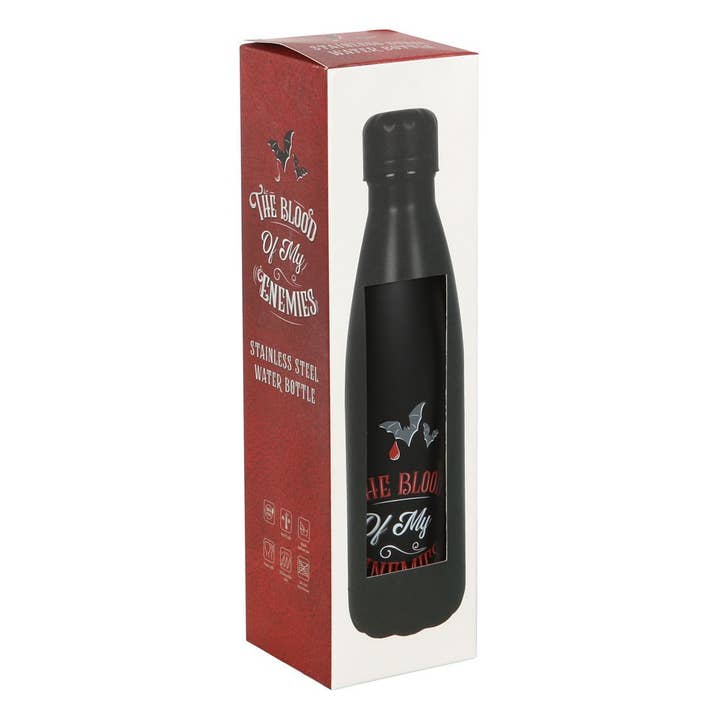 Something Different Wholesale - Wholesale Water Bottle - The Blood Of My Enemies Gothic Vampire Metal Water Bottle