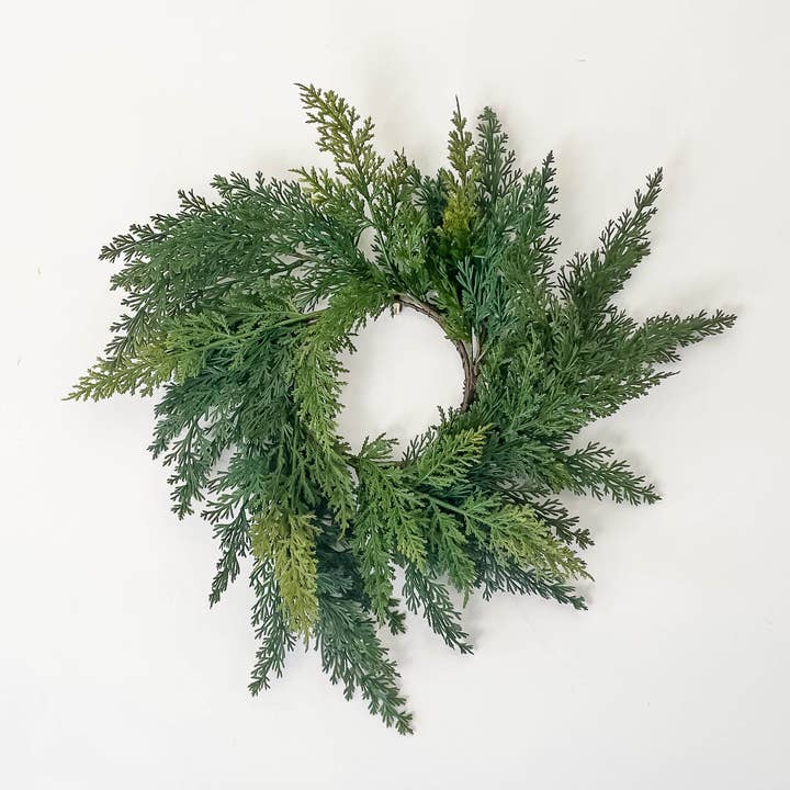 Hycroft Home Decor - Wholesale Wreath - Cypress Real Touch Faux Christmas Wreath 12"0