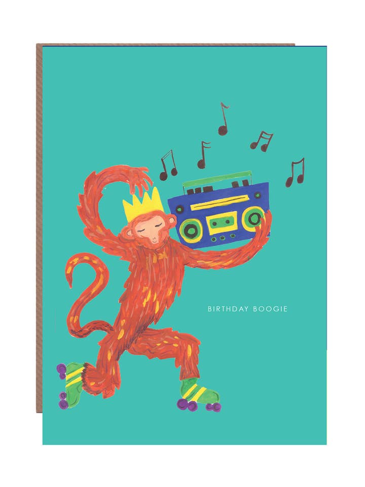 'Musical Monkey' Verjaardagskaart voor wholesale door Hutch Cassidy (Greetings Cards and Paper Goods)