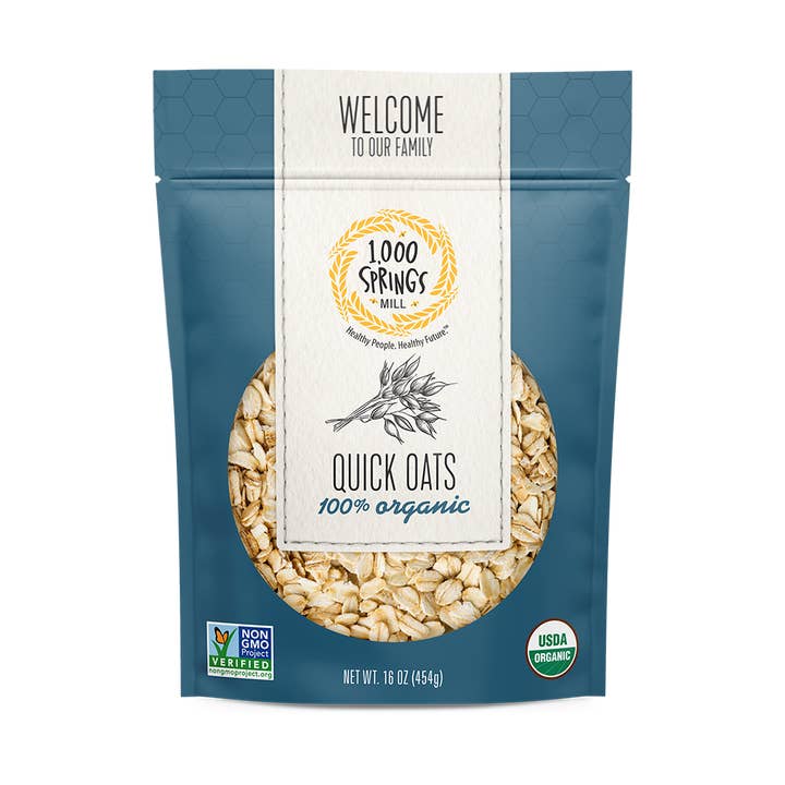 1000 Springs Mill – wholesale Oats – 16 oz. Organic Quick Oats (5 Pack!!!)
