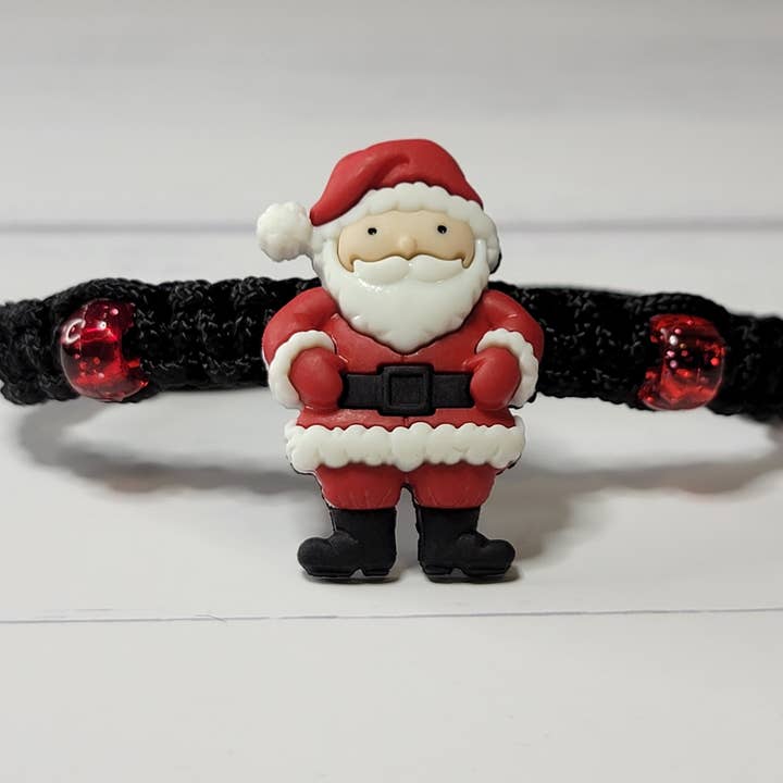 Adjustable Braided Friendship Bracelet W/ Santa Decoration for wholesale by Jack Of All Braids