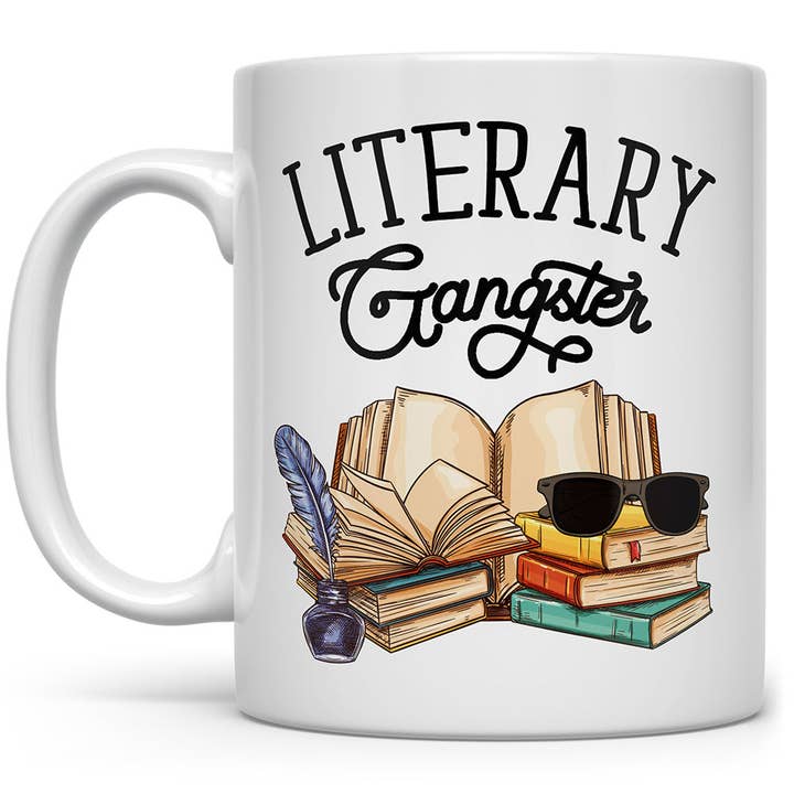 Literary Gangster Mug, Book Lover Bookish Bibliophile Gifts for wholesale by Loftipop