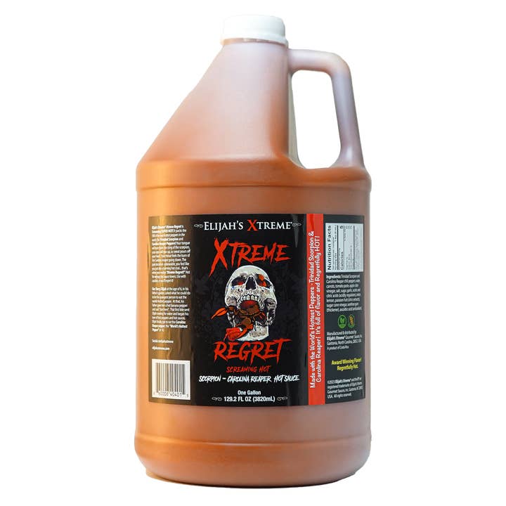 Elijah's Xtreme Gourmet Sauces - Wholesale Hot Sauce - Xtreme Regret Hot Sauce Gallon (128oz)