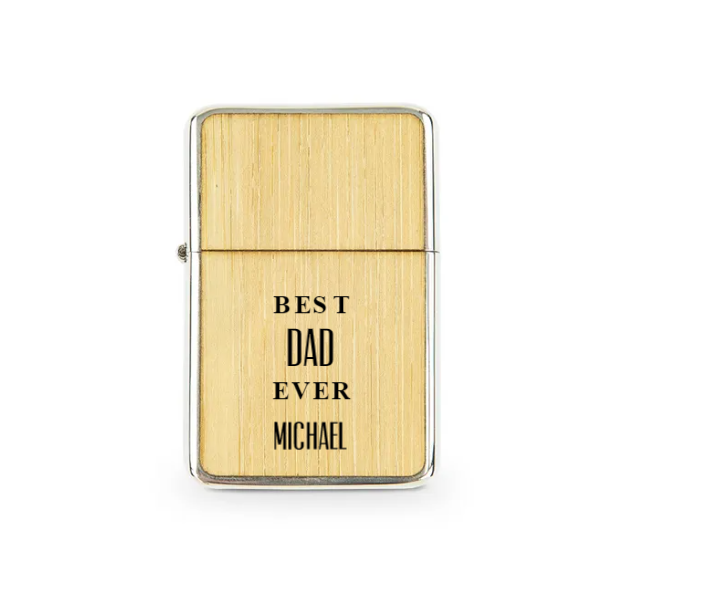 Weddingstar Inc. - Wholesale Lighter - Custom Wood Wrapped Windproof Lighter - Best Dad Ever0