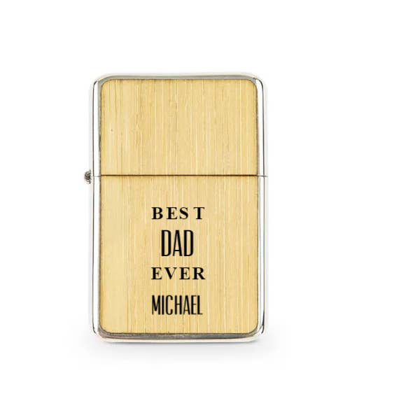 Weddingstar Inc. - Wholesale Lighter - Custom Wood Wrapped Windproof Lighter - Best Dad Ever