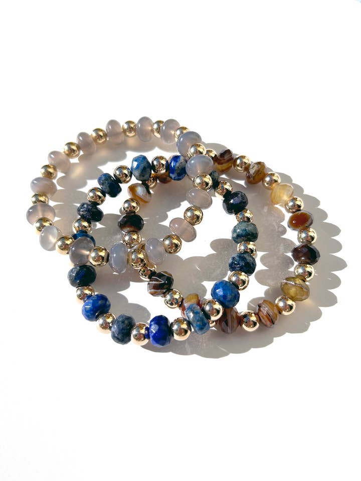 Grand Handmade Gemstone Statement Bracelet 14k Gold Filled for wholesale by Kaylie Dawn Jewelry