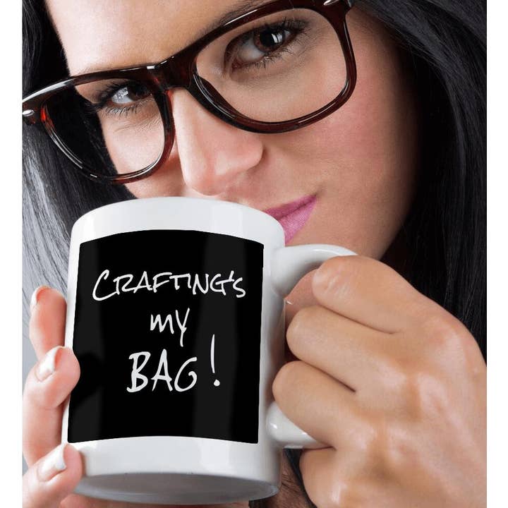 3dRose – wholesale Coffee mug – 3dRose, Crafting is my Bag. Love to craft crafty person black and white text, Mug9