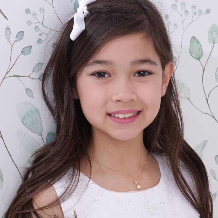 Cherished Moments - Venta al por mayor Collar - Niños - Collar con colgante de perlas blancas chapadas en oro de 14 quilates para niñas2